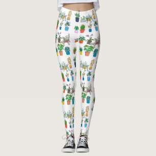 House plants print leggings