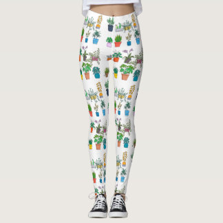 House plants print leggings