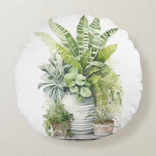 House Plants Round Cushion