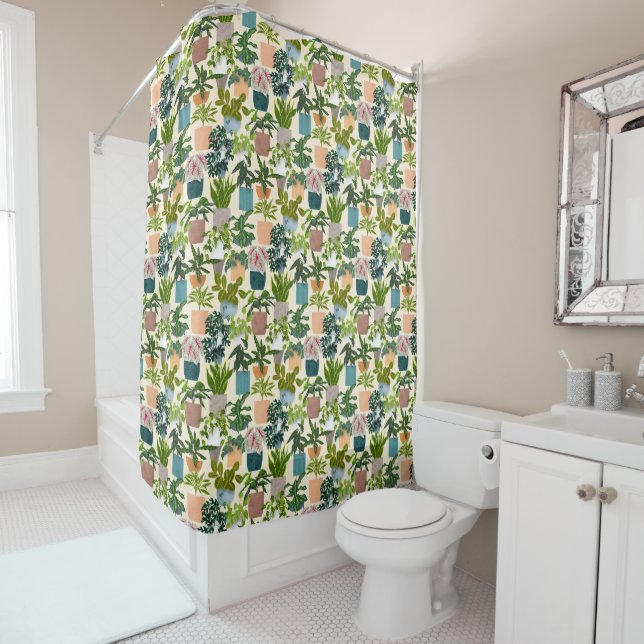 House Plants Shower Curtain (In Situ)