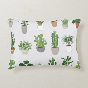 House plants, vintage doodle pattern decorative cushion