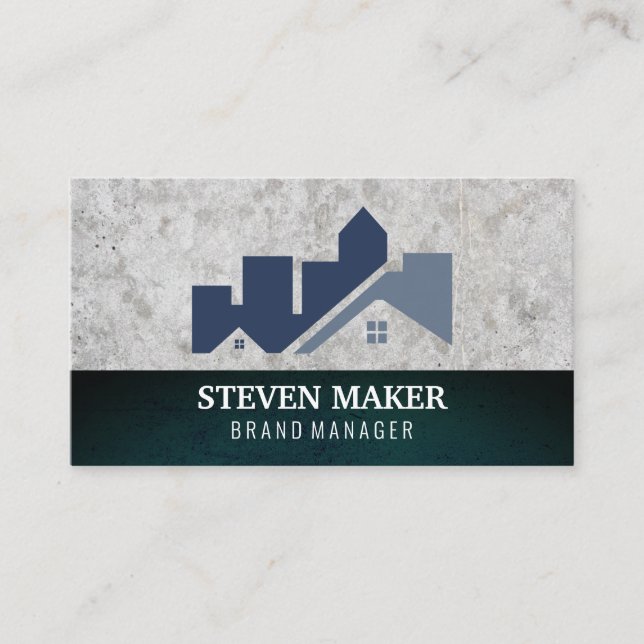 House Real Estate Grunge Background Business Card (Front)