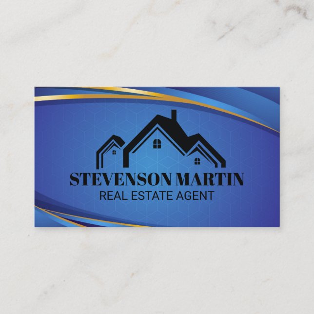 House Real Estate Logo | Properties Business Card (Front)