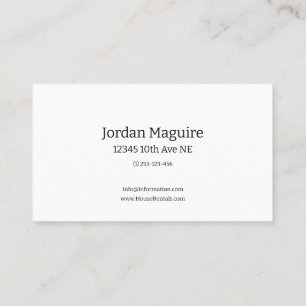 House Rental  Business Card