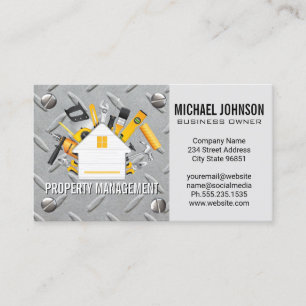 House Repair Logo Steel and Metal Screws Business Card