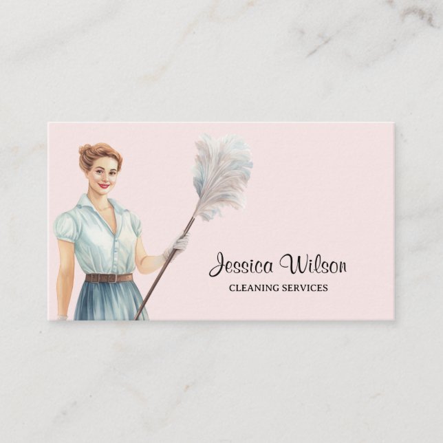 House Residential Cleaning Services Housekeeping  Business Card (Front)