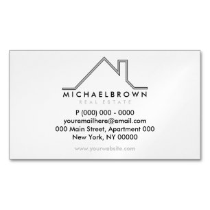 House Roof Grey Black Magnetic Business Card