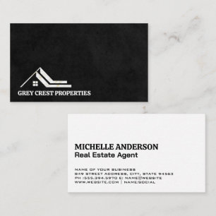 House Roof Logo   Black Texture Business Card