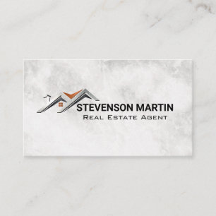 House Roof Logo Marble Business Card