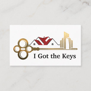 House Roof   Skeleton Key   Realtor Business Card