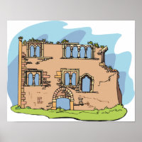 House Ruins Crumbling Building Poster