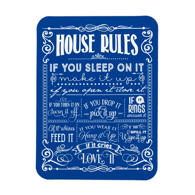 House Rules Decorative Magnet (Vertical)