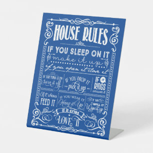 House Rules Decorative Pedestal Sign
