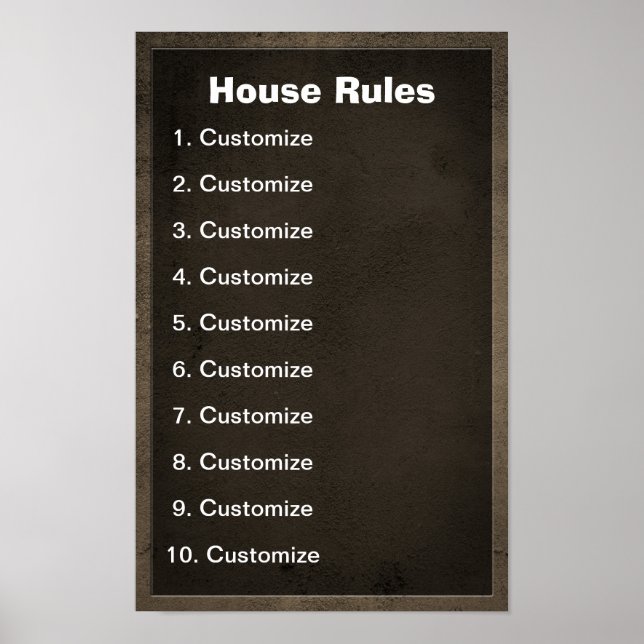 "House Rules" List Poster (Front)