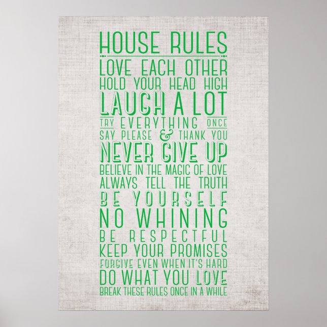 House Rules Poster (Front)