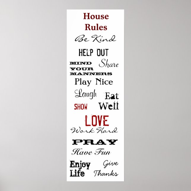 House Rules Poster (Front)