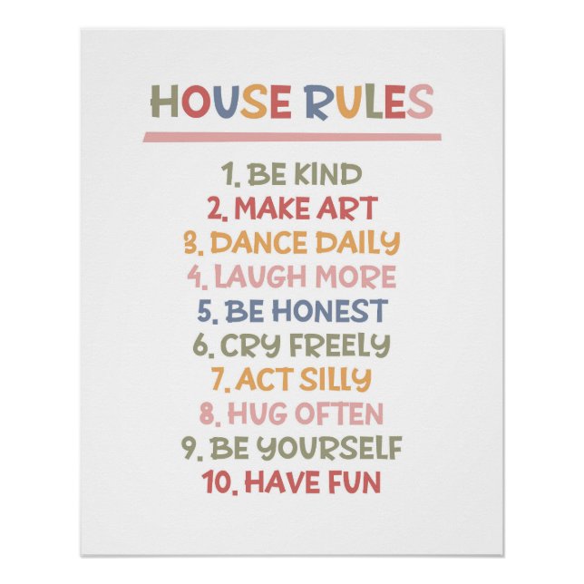 House Rules Poster (Front)
