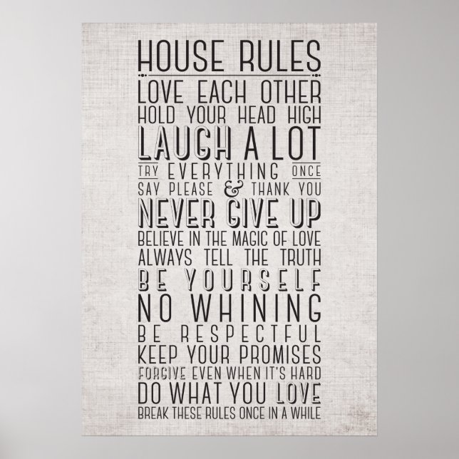 House Rules Poster (Front)