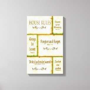 House Rules Wrapped Canvas