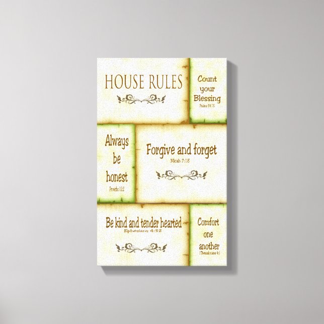 House Rules Wrapped Canvas (Front)
