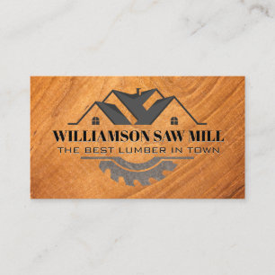 House Saw Logo   Wood Grain Cut Business Card