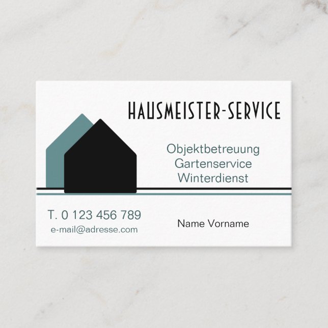 house service business card (Front)