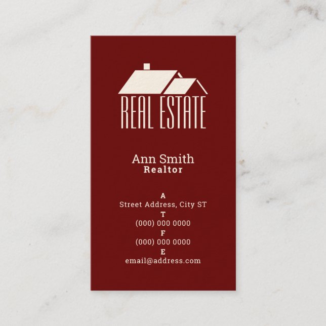 House shape red cover business card (Front)