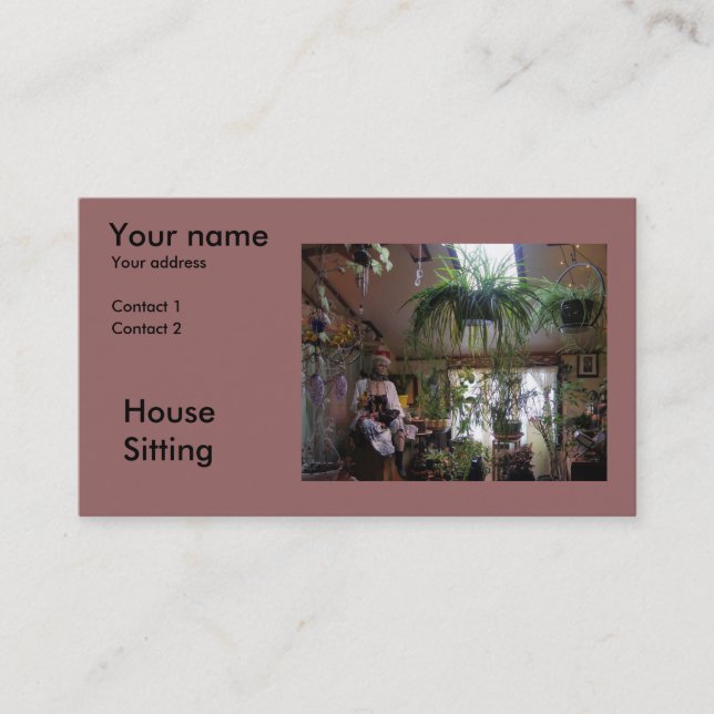 House Sitting business card (Front)