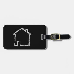 House Sketch. Grey and Black. Luggage Tag