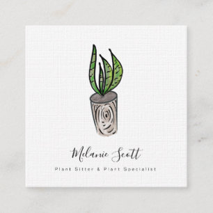 House Snake Plant Botanical Specialist Botanist B Square Business Card