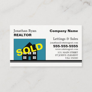 House Sold, Realtor, Estate Agent Business Card