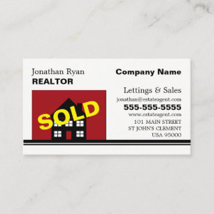 House Sold, Realtor, Estate Agent Business Card