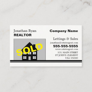 House Sold, Realtor, Estate Agent Business Card