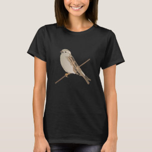 House Sparrow Bird on a Twig T-Shirt
