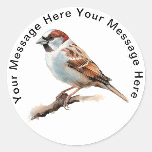 House Sparrow Classic Round Sticker