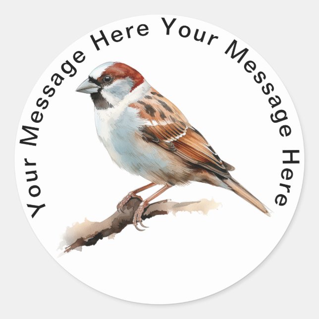 House Sparrow Classic Round Sticker (Front)
