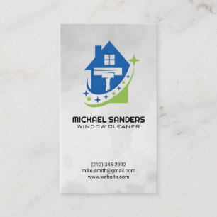 House Squeegee Logo Cleaning Services Business Card