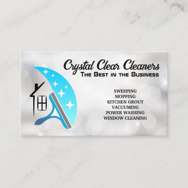 House Squeegee Logo | Sparkle Business Card (Front)