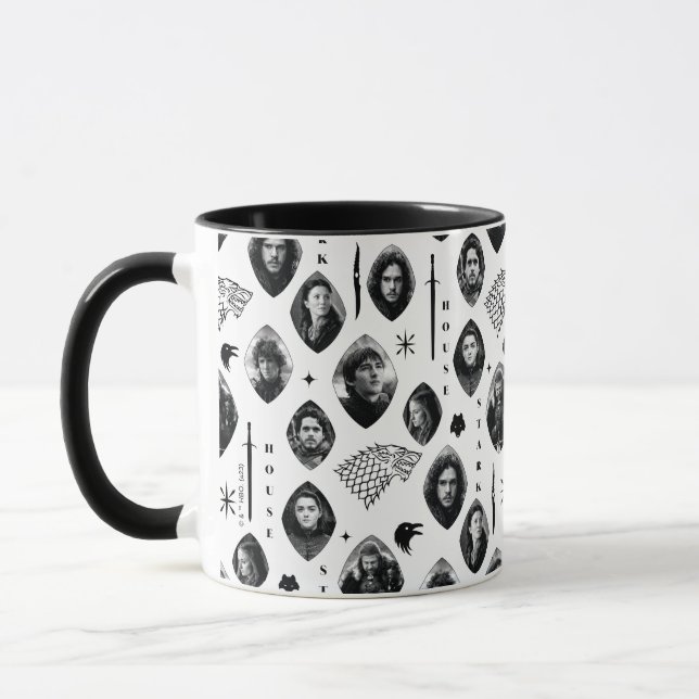 House Stark Icons & Portraits Pattern Mug (Left)