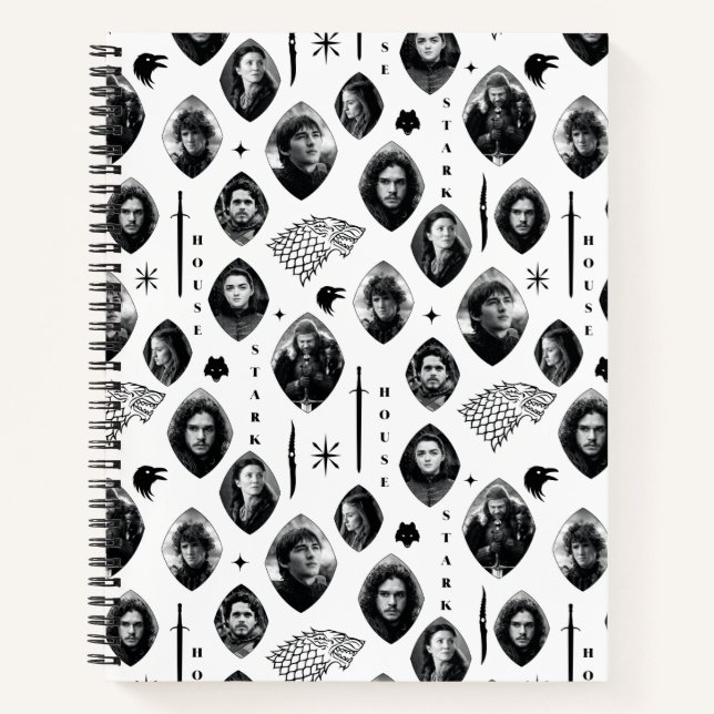 House Stark Icons & Portraits Pattern Notebook (Front)