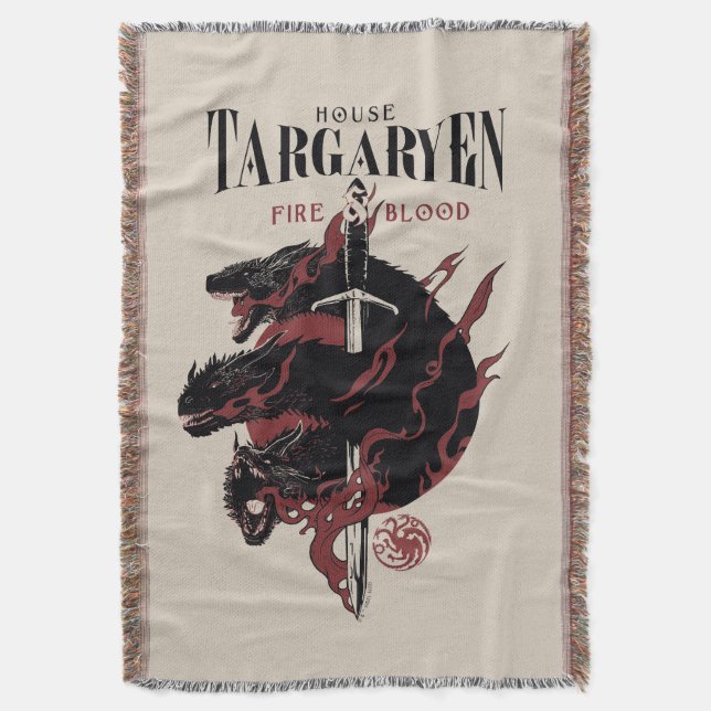 House Targaryen - Fire & Blood Throw Blanket (Front Vertical)