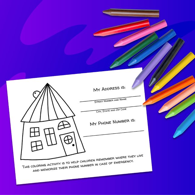 House Teach Emergency Info for Kids Activity Card (Creator Uploaded)
