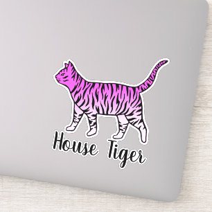 House Tiger Funny Pink Cat Lady