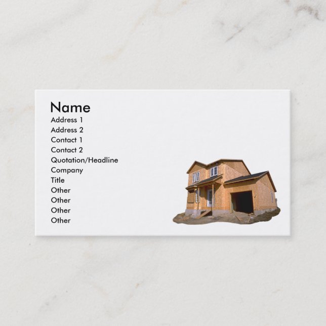 house under construction business card (Front)