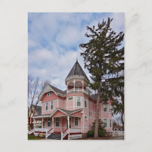 House - Victorian - Flemington, NJ - The Pink Lady Postcard