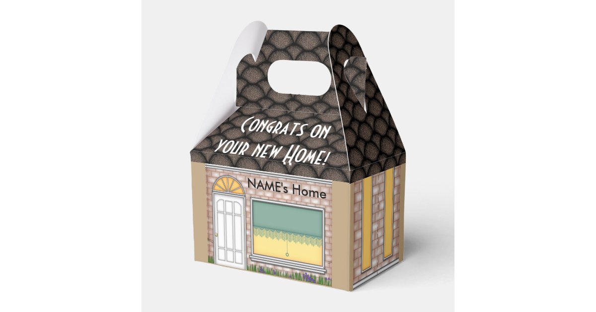 House Warming Home Shape Gift Box Zazzle.co.uk
