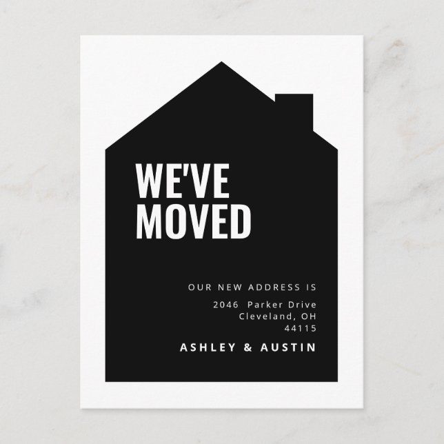 House Warming Modern Minimal We've Moved New Home  Postcard (Front)