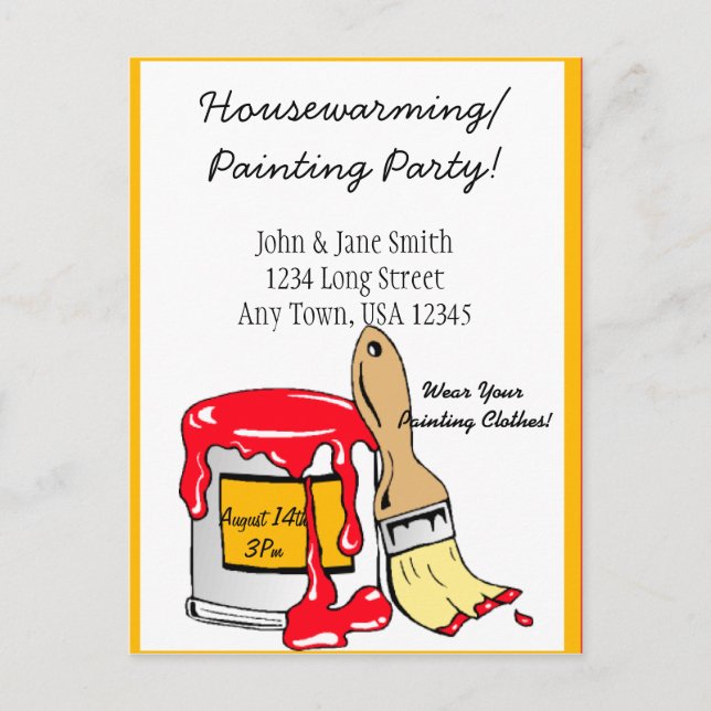 House Warming/ Painting Party Announcement (Front)