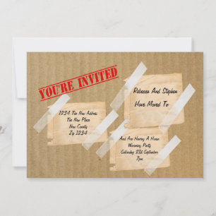 House Warming Party CardBoard Box Invitation