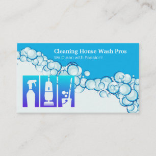 House Washing Icons   Soap Bubbles Business Card